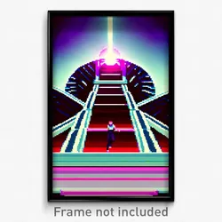 Pixel Art Poster - Vivid Cistern (8 Bit Psychedelic Trippy Video Game Print)