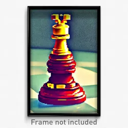 Pixel Art Poster - Meek Chess Piece (8 Bit Psychedelic Trippy Video Game Print)