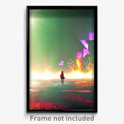 Pixel Art Poster - Acidic Glade (8 Bit Psychedelic Trippy Video Game Print)