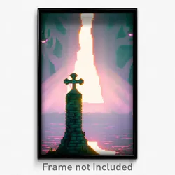 Pixel Art Poster - Wiry Sepulchre (8 Bit Psychedelic Trippy Video Game Print)