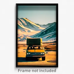 Pixel Art Poster - Old Fashioned Tundra (8 Bit Psychedelic Video Game Print)