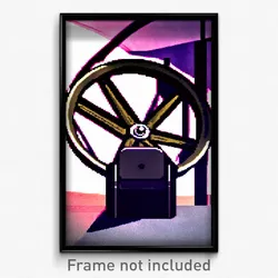 Pixel Art Poster - Menacing Wheel (8 Bit Psychedelic Trippy Video Game Print)