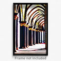 Pixel Art Poster - Simplistic Cloister (8 Bit Psychedelic Video Game Print)