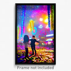 Pixel Art Poster - Crazy New Year Day (8 Bit Psychedelic Video Game Print)