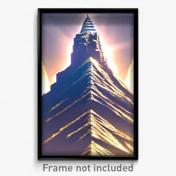 Pixel Art Poster - Metallic Peak (8 Bit Psychedelic Trippy Video Game Print)