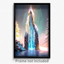 Pixel Art Poster - Frozen Portal (8 Bit Psychedelic Trippy Video Game Print)