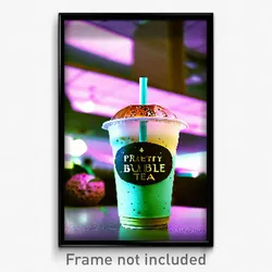 Pixel Art Poster - Esteemed Bubble Tea (8 Bit Psychedelic Video Game Print)