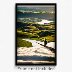 Pixel Art Poster - Spectacular Downland (8 Bit Psychedelic Video Game Print)