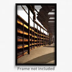 Pixel Art Poster - Bronze Lumber Yard (8 Bit Psychedelic Video Game Print)