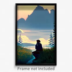 Pixel Art Poster - Thoughtful Fen (8 Bit Psychedelic Trippy Video Game Print)
