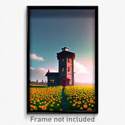 Pixel Art Poster - Dizzying Homestead (8 Bit Psychedelic Video Game Print)