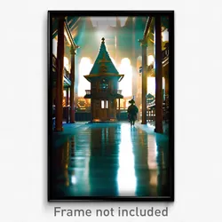 Pixel Art Poster - Grand Hut (8 Bit Psychedelic Trippy Weird Video Game Print)