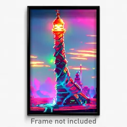 Pixel Art Poster - Slimy Belfry (8 Bit Psychedelic Trippy Video Game Print)