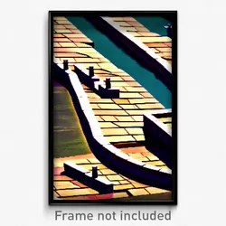 Pixel Art Poster - Puzzling Terrace (8 Bit Psychedelic Trippy Video Game Print)