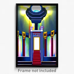 Pixel Art Poster - Unwelcoming Pulpit (8 Bit Psychedelic Video Game Print)