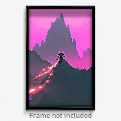 Pixel Art Poster - Original Outland (8 Bit Psychedelic Trippy Video Game Print)