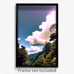 Pixel Art Poster - Ample Cloud Forest (8 Bit Psychedelic Video Game Print)