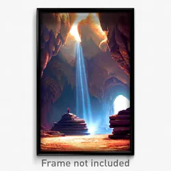 Pixel Art Poster - Immaculate Cavern (8 Bit Psychedelic Trippy Video Game Print)