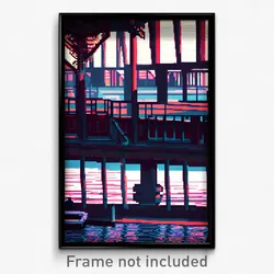 Pixel Art Poster - Shifty Marina (8 Bit Psychedelic Trippy Video Game Print)