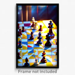 Pixel Art Poster - Fantastic Chess (8 Bit Psychedelic Trippy Video Game Print)