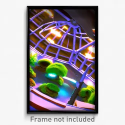 Pixel Art Poster - Different Terrarium (8 Bit Psychedelic Video Game Print)