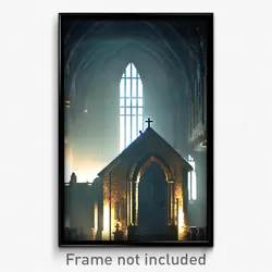 Pixel Art Poster - Insane Friary (8 Bit Psychedelic Trippy Video Game Print)