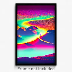 Pixel Art Poster - Flamboyant Prairie (8 Bit Psychedelic Video Game Print)