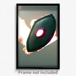 Pixel Art Poster - Cool Shield (8 Bit Psychedelic Trippy Weird Video Game Print)