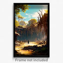 Pixel Art Poster - Tattered Glen (8 Bit Psychedelic Trippy Video Game Print)
