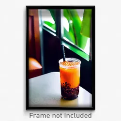 Pixel Art Poster - Flat Thai Tea (8 Bit Psychedelic Trippy Video Game Print)