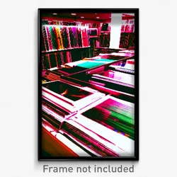 Pixel Art Poster - Glitchy Vinyl Store (8 Bit Psychedelic Video Game Print)