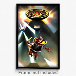 Pixel Art Poster - Bronze Tostada (8 Bit Psychedelic Trippy Video Game Print)
