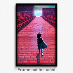 Pixel Art Poster - Red Brickyard (8 Bit Psychedelic Trippy Video Game Print)