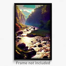 Pixel Art Poster - Humongous Stream (8 Bit Psychedelic Trippy Video Game Print)
