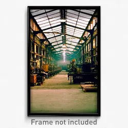 Pixel Art Poster - Old Fashioned Factory (8 Bit Psychedelic Video Game Print)