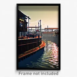 Pixel Art Poster - Infamous Wharf (8 Bit Psychedelic Trippy Video Game Print)