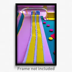 Pixel Art Poster - Silly Ramp (8 Bit Psychedelic Trippy Weird Video Game Print)
