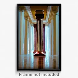 Pixel Art Poster - Impeccable Pillar (8 Bit Psychedelic Trippy Video Game Print)