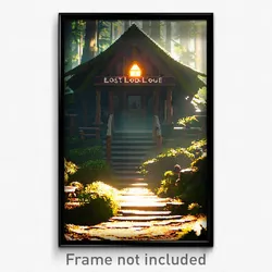 Pixel Art Poster - Lost Lodge (8 Bit Psychedelic Trippy Weird Video Game Print)