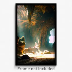 Pixel Art Poster - Old Cave (8 Bit Psychedelic Trippy Weird Video Game Print)