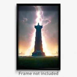 Pixel Art Poster - Thunderous Landmark (8 Bit Psychedelic Video Game Print)