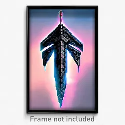 Pixel Art Poster - Complicated Pike (8 Bit Psychedelic Trippy Video Game Print)
