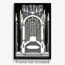 Pixel Art Poster - Harmonious Throne (8 Bit Psychedelic Trippy Video Game Print)