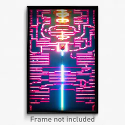 Pixel Art Poster - Electric Maze (8 Bit Psychedelic Trippy Video Game Print)