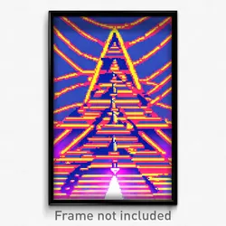 Pixel Art Poster - All Over The Place Pyramid (8 Bit Video Game Print)