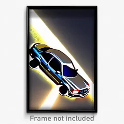 Pixel Art Poster - All Over The Place Car (8 Bit Psychedelic Video Game Print)