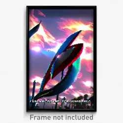 Pixel Art Poster - Flamboyant Forgeworks (8 Bit Psychedelic Video Game Print)