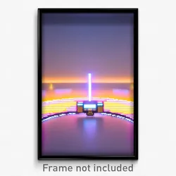 Pixel Art Poster - Big Domain (8 Bit Psychedelic Trippy Weird Video Game Print)