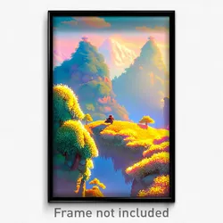 Pixel Art Poster - Fluffy Province (8 Bit Psychedelic Trippy Video Game Print)