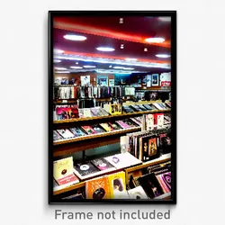 Pixel Art Poster - Stimulating Vinyl Store (8 Bit Psychedelic Video Game Print)